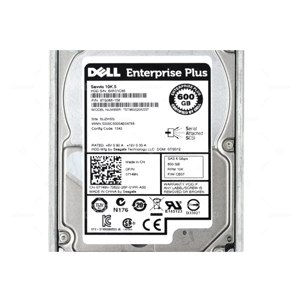 7149N DELL HDD 600GB 10K SAS 6G 2.5" SFF FOR DELL EQUALLOGIC